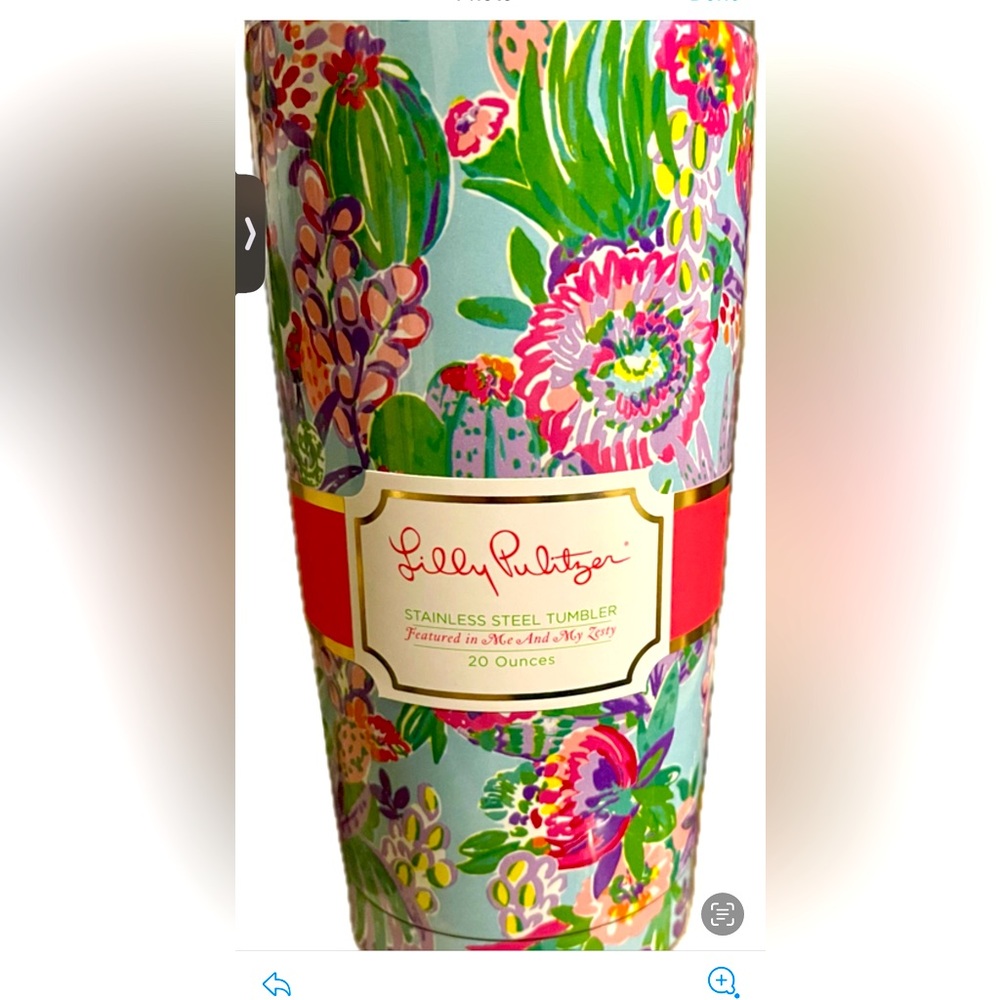 Lilly Pulitzer Large tumbler. Stainless steel 20oz.